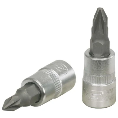 Imagen de KS TOOLS 911.1402 E Piezas insertables de llave cubo DIN 3120, ISO 1174, ISO1174 PZ 2 Acero cromo vanadio Destornillador Pozidriv (PZ) moleteado