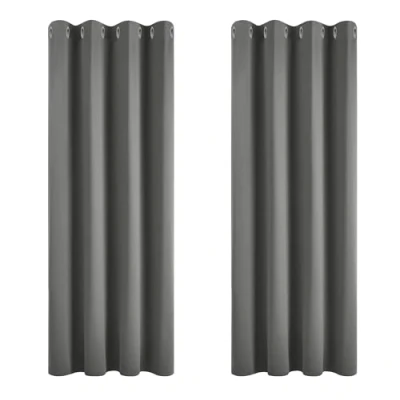 Imagen de Deconovo Cortinas Opacas para Interiores, 2 Piezas, 229 cm de Alto, térmicas Modernas el hogar, con ollados, 168 x (Ancho Alto), Gris Claro