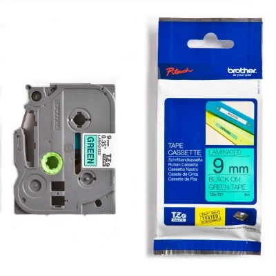 Imagen de Brother TZE 721 Cinta, color negro y verde