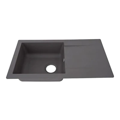 Imagen de Respekta Fregadero de cocina Denver mineralita en gris / empotrable 1 cubeta 78 x 44 cm Lavabo adecuado para armarios inferiores 45 ancho