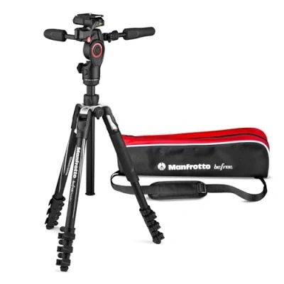 Imagen de Manfrotto Befree 3 Way Live Advanced Trípode y Cabezal de Aluminio para Cámaras Videocámaras hasta 6 kg, Ultracompacto Accesorio la Creación Contenidos, Fotos Videos
