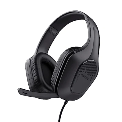 Imagen de Auriculares gaming Trust GXT 415 Zirox, Con Cable, Circumaurales, Booster Black
