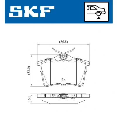 Imagen de SKF VKBP 90036 Juego de pastillas freno no preparado para indicador desgaste con accesorios