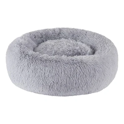 Imagen de BVAGSS Cama de Felpa Deluxe Plush Redonda Pelo Nido Donut para Mascotas Gatos y Perros XH034(Diameter:40cm, Bean Paste)