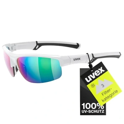 Imagen de uvex sportstyle 226, gafas deportivas unisex, de espejo, comodidad sin presión y sujeción perfecta, white/green, one size