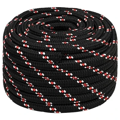 Imagen de vidaXL Cuerda de Barco Polipropileno Negra 20 mm 25 m