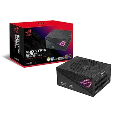 Imagen de ASUS ROG Strix 1200 W Gold Aura Edition Fuente de Alimentación (Certificado 80+ Gold, ATX 3.0, Certificación Lambda A+ Cybenetics, Compatible con PCIe Gen 5.0, Ventilador Axial Tech, Sync)