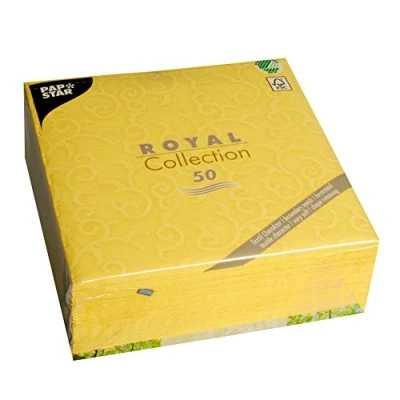 Imagen de Papstar, Royal Collection 84881 Servilletas (50 unidades, pliegue 1/4, 40 x cm), color amarillo