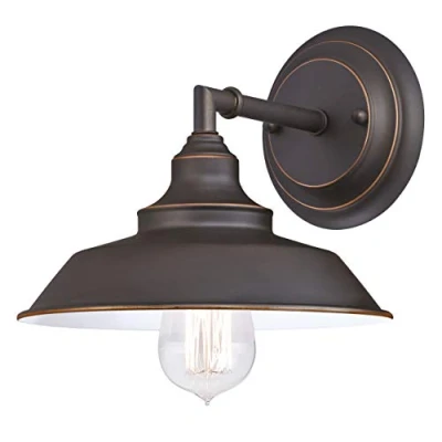 Imagen de Westinghouse Lighting Bronce aceitado iluminación 63435 Aplique para Interiores Iron Hill de un Solo Brazo, Acabado Reflejos, 60 W