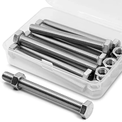 Imagen de M8 x 100 mm 8 tornillos hexagonales en 304 acero inoxidable de esquina exterior tornillo hexagonal, y tuercas maleficio conjunto