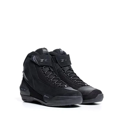 Imagen de TCX Jupiter 5, Calzado de Moto para Hombre, Protector, con Membrana Gore Tex Performance integrada en el Empeine Ante, Cordones y Cierre Velcro, Negro, 44 EU