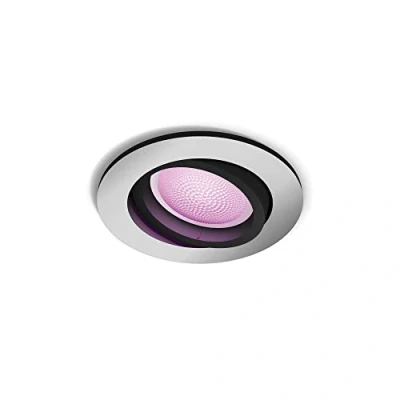 Imagen de Philips Hue Lámpara Inteligente, Centura, Foco Empotrable LED Luz Blanca y de Colores, Compatible con Alexa Google Home, Color Aluminio