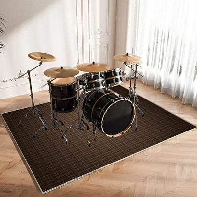 Imagen de CDVR Alfombra Bateria Alfombras Acusticas Electronica para Acustica de Batería Acústico Tapete Tambor Alfombrillas Insonorizada Antideslizantes 100 x 80 cm Espesar
