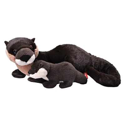 Imagen de Wild Republic Mom and Baby Nutria de Río, Peluche Mamá y Cría Peluche, 38 cm, Regalos para Niños, Osos Juguetes Niños Pequeños, Relleno Elaborado con Botellas Agua Recicladas