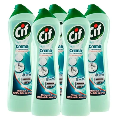 Imagen de Cif Limpiador en crema con lejía y micropartículas, 5 frascos de 500 ml, unidades