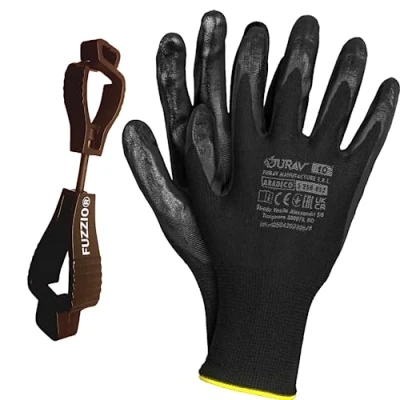 Imagen de FUZZIO 24 pares de guantes trabajo látex liso Jurav M 8