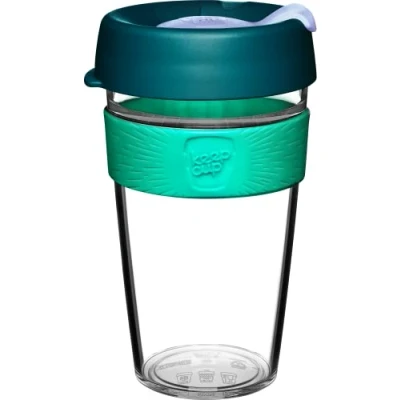 Imagen de KeepCup Eventide Taza de café reutilizable plástico ligero original con tapa a prueba salpicaduras, 454 ml