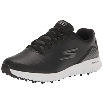 Imagen de Skechers MAX 2 Arch Fit Tenis de Golf Impermeables sin Pinchos para Hombre, Negro y Blanco, 42.5 EU