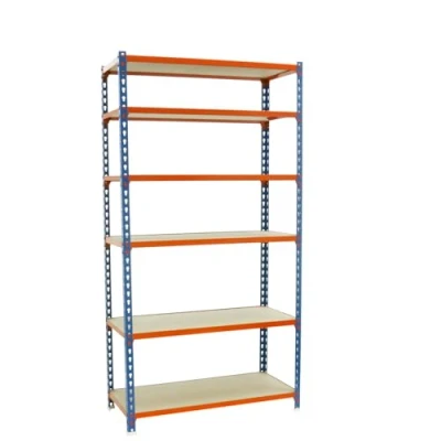 Imagen de Simon Rack Estanteria Metalica, 2500x1100x400 mm, 6 Baldas de Madera, 200 kg Punto Flexión, Estanterias Almacenaje, Azul/Naranja/Madera Maderclick