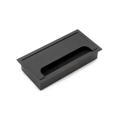 Imagen de Emuca Pasacables para Mesa, Rectangular, 160x80mm, encastrar, Aluminio, Pintado Negro