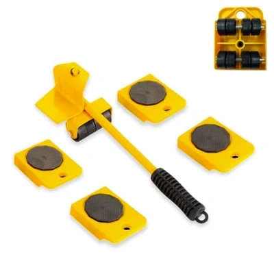 Imagen de Transportador de Mobiliario. Elevador Carga con Ruedas. Herramienta Elevación Muebles. Ruedas para Transportar en Hogar, Mudanzas, Almacén. Set Transporte Objetos hasta 150 Kg.