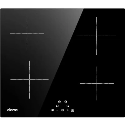 Imagen de CIARRA CABBIH4 Placa Inducción Integrada 4 Fuegos 7200W Control de Táctil Vitrocerámica 9 Niveles Potencia Funciones Seguridad Negro