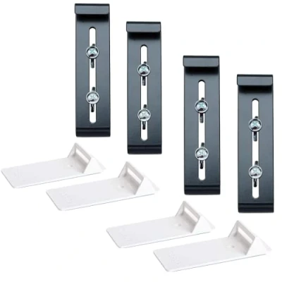 Imagen de Plastia FixPot Soporte invisible para jardineras cualquier ventana con alféizar de ventana, juego 4 unidades adaptador antracita, fijación sin taladrar