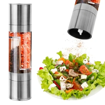 Imagen de Pimentero Molinillo Pimienta Salt and Pepper Grinder Set,Pimentero Rectificado Doble de Sal y Stainless,Salero con Grado Molienda Ajustable