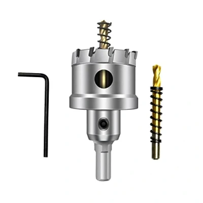 Imagen de ASNOMY 40 mm T.C.T, Broca para sierra perforadora con punta de carburo tungsteno metal, 2 brocas metal duro, acero, hierro, madera, plástico