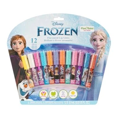 Imagen de Disney Frozen 12 brillos de labios origen vegetal, primer set maquillaje para niñas, ideal fiestas, pijamadas y como regalo cumpleaños, mayores 3 años, Townley Girl
