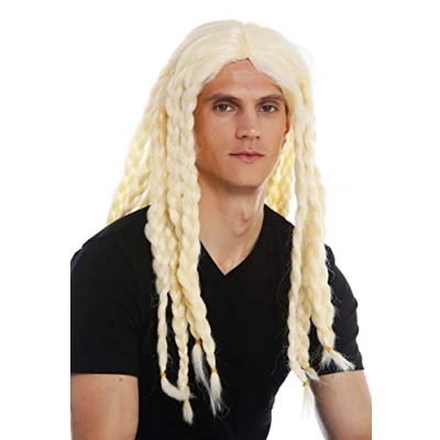 Imagen de WIG ME UP 68286 FRP03C Peluca Carnaval Halloween Hombres Mujeres Pelo Largo Trenzado Trenzas Rubio Vikingo Bardo