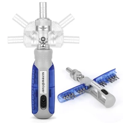 Imagen de Belle Vous Juego de Destornilladores 14 en 1 Destornillador Ergonómico Multipuntas con Puntas Magnéticas y Cabezal Ángulo Ajustable Sistema Mini Carraca Pequeña