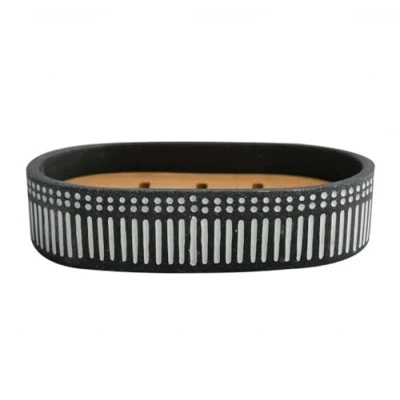 Imagen de Spirella JABONERA Yuma Gris Oscuro Y Blanco POLIRESINA, Negro, 11 x 6 2 cm