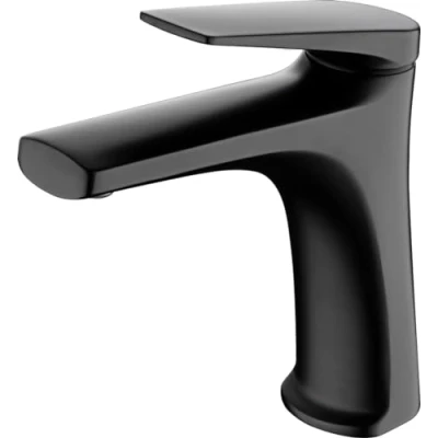 Imagen de MICE Grifo monomando para lavabo fabricado en latón Griferia Baño de lavamanos agua Caliente/Fria (Negro Mate)