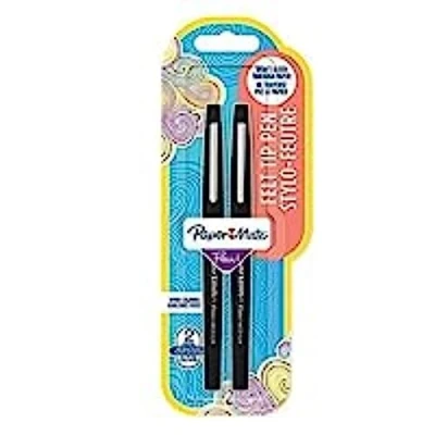 Imagen de PAPER MATE Juego de 2 bolígrafos Flair punta media, tinta negra
