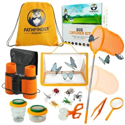 Imagen de Kit Explorador Niños Prismaticos Niños, Cazamariposas, Lupa, Brujula, Insectos Juguete Juegos Exterior de 3 a 12 Años Regalo Juguetes 4 5 6