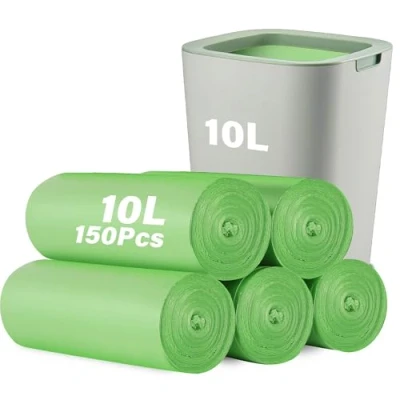Imagen de KOMABLEN 150 Bolsas de Basura 10L, 5 Rollos Biodegradable Bolsa Basura, Verde Prueba Fugas Reciclables Compostable para Sala Estar, Cocina, Baño, Oficina(45x50cm)