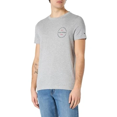 Imagen de Tommy Hilfiger Camiseta de Manga Corta Hombre Roundle Tee Cuello Redondo, Gris (Light Grey Heather), M