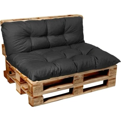 Imagen de Garden Factory Cojines para palets, Cojín de palé, Sofas palets Asiento, Respaldo o Juego (Respaldo 120x50 Antracita)