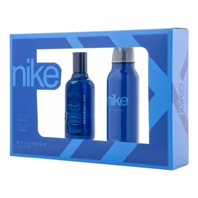 Imagen de Nike Viral Blue, Perfume 100 ml + Desodorante Hombre Spray 200 ml, Estuche Regalo Hombre, Pack 2 Piezas, Masculino, Fresco e Inolvidable, Colonia Cítrica y de Larga Duración