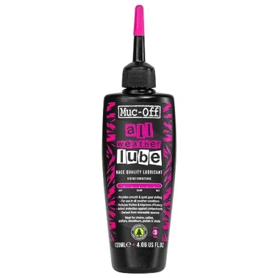 Imagen de Muc Off All Weather Chain Lube Aceite para cadena todo tipo de climas, 120 ml, grasa lubricante biodegradable, bicicleta, bicicletas, formulado todas las