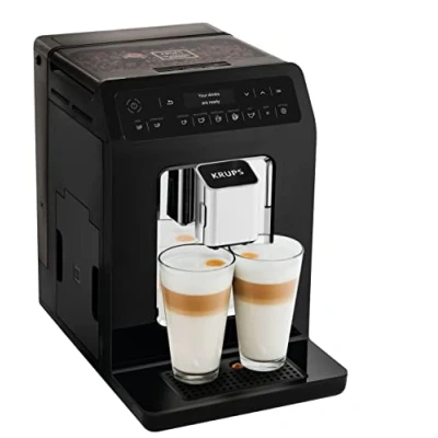 Imagen de Krups Evidence Espresso EA8908 Cafetera Superautomática 15 Bares, Preajustes, Niveles de Intensidad, Molido Grano, Autolimpieza e Indicador cal, 2 tazas a la vez, pantalla táctil, recetario