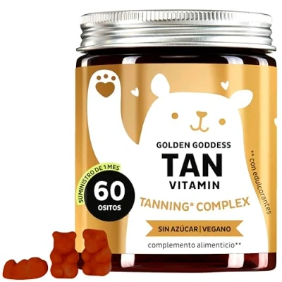 Imagen de Gominolas de Betacaroteno Bronceador Solar Vitaminas para una pigmentacion natural y piel saludable Potenciador Bronceado Vegano Sin Azucar 60 u Bears with Benefits