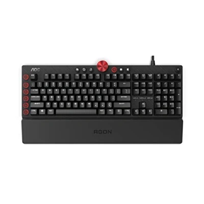 Imagen de AOC AGON AKG700 Teclado de gaming para PC con distribución en alemán e interruptores Cherry MX Red, Anti Ghosting, N Key Rollover y software programable G Tools, negro