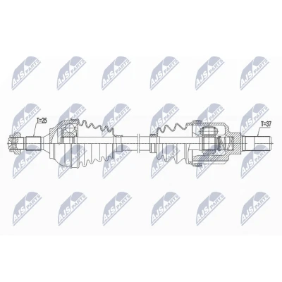 Imagen de NTY NPW CT 101 Árbol de transmisión Eje delantero, izquierda Automático, 6 vel.