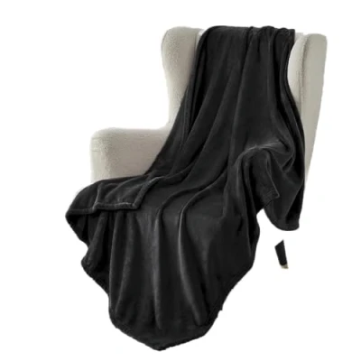 Imagen de Bedsure Manta de Peluche, mullida, Polar, cálida y Suave para Invierno, sofá XL, sofá, salón 150 x 200 cm, Color Negro