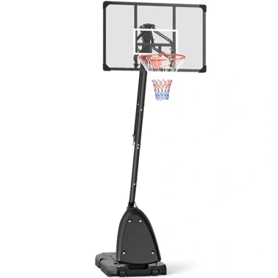 Imagen de SPORTNOW Canasta de Baloncesto con Altura Ajustable 293 350 cm Aro Ruedas Tablero Rebote Base Rellenable para Exterior 111x70,5x293 Negro