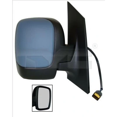 Imagen de Espejo retrovisor Tyc 309 0185 derecha imprimado para ajuste elect. espejo, convexo, calefactable, con sensor de temperatura, abatible eléctricamente