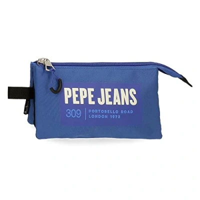 Imagen de Pepe Jeans Darren Estuche Triple Azul 22x12x5 cms Poliéster