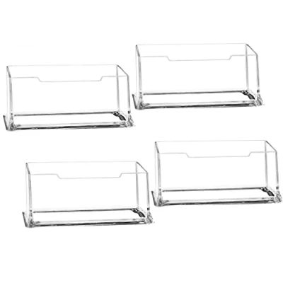 Imagen de KAIAIWLUO Portatarjetas de Visita,4 PCS Soportes para Tarjetas Vista Acrílico Nombre Transparente Soporte Tarjeta Visita Escritorio Organizador Colección Oficina